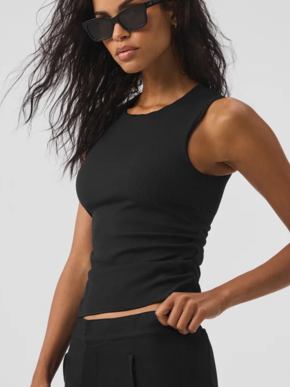 Alo yoga Ribbed En Pointe Tank Medium